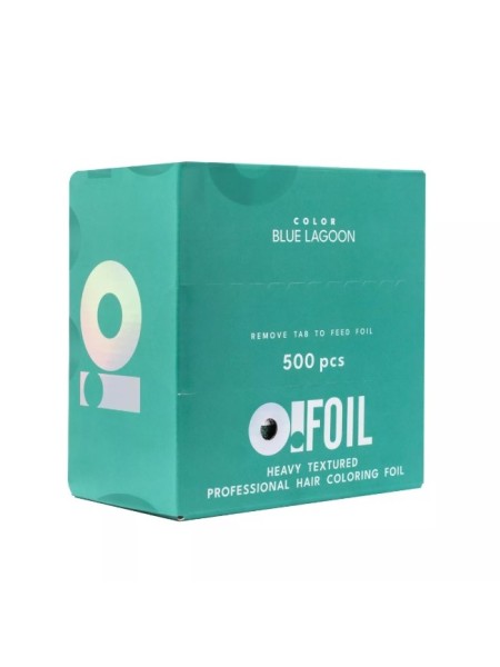 FOLIA FRYZJERSKA RYFLOWANA O TOOLS BLUE LAGOON PASKI 500SZT