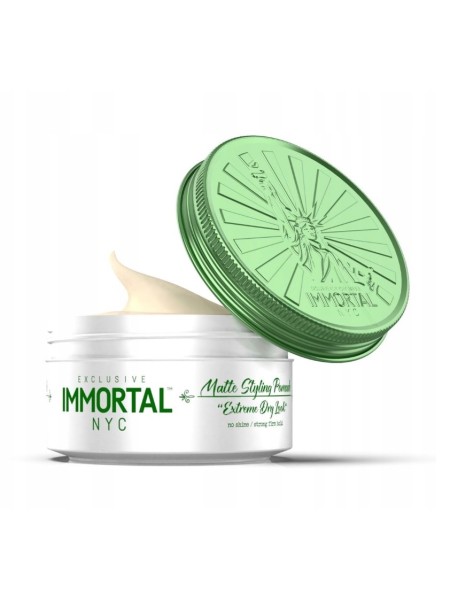 IMMORTAL NEW WOSK POMADA NYC HAIR MATTE EXTREME DRY LOOK BIAŁO-ZIELONA 150ML