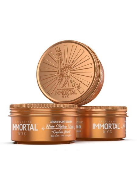 IMMORTAL NEW WOSK POMADA NYC HAIR WAX CAPTAIN BLACK 150ML