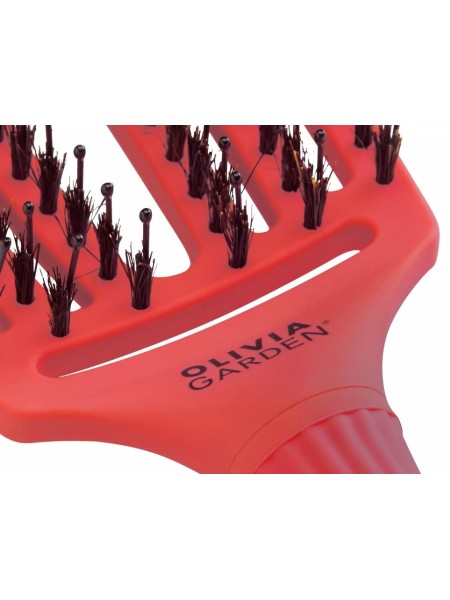 SZCZOTKA FINGERBRUSH boar&nylon MEDIUM MARS RED OLIVIA GARDEN
