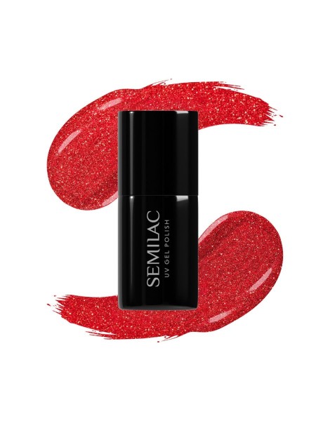 LAKIER HYBRYDOWY CHIC RED GLITTER 346 SEMILAC