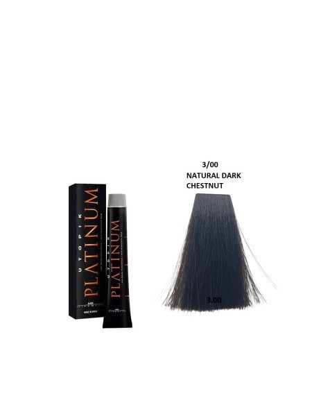 FARBA UTOPIK PLATINUM 3/00 NATURALNY CIEMNY KASZTAN  Z HIPLEX 60ML HIPERTIN