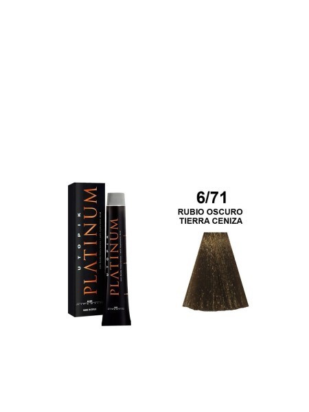 FARBA UTOPIK PLATINIUM 6/71 POPIELATY PIASKOWY CIEMNY BLOND Z HIPLEX 60ML HIPERTIN
