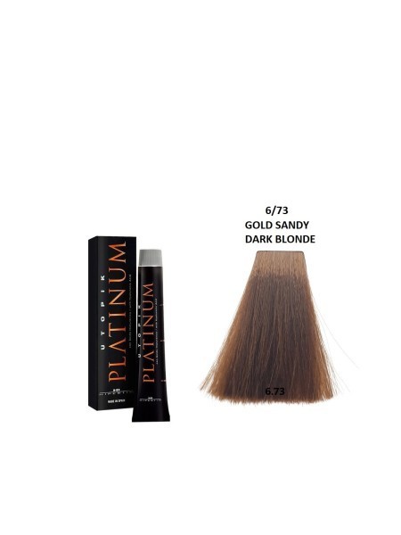 FARBA UTOPIK PLATINIUM 6/73 ZŁOTY PIASKOWY CIEMNY BLOND Z HIPLEX 60ML HIPERTIN
