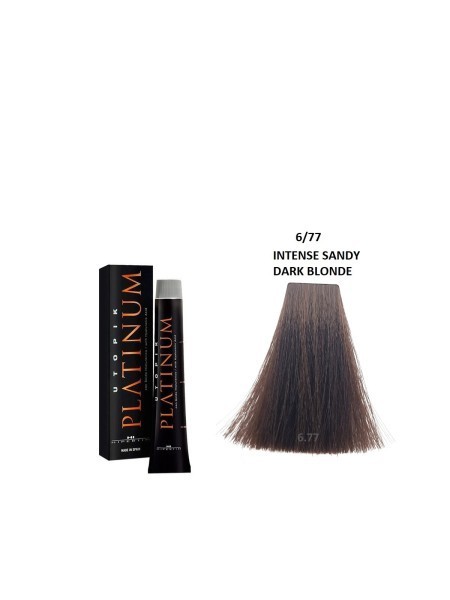 FARBA UTOPIK PLATINIUM 6/77 INTENSYWNY PIASKOWY CIEMNY BLOND Z HIPLEX 60ML HIPERTIN