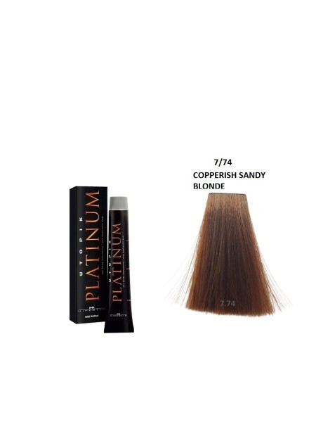 FARBA UTOPIK PLATINIUM 7/74 MIEDZIANY PIASKOWY BLOND Z HIPLEX 60ML HIPERTIN