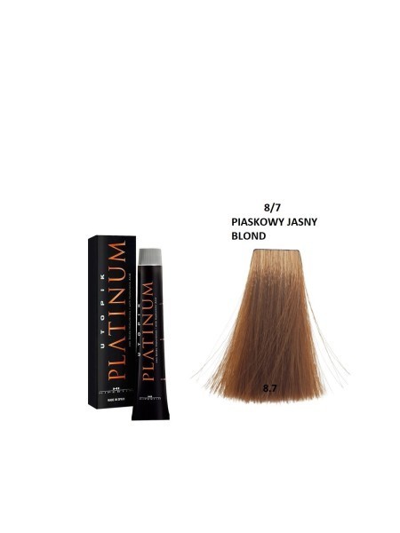 FARBA UTOPIK PLATINUM 8/7 PIASKOWY JASNY BLOND Z HIPLEX 60ML HIPERTIN