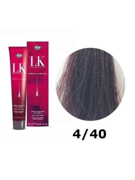 FARBA DO WŁOSÓW LK OPC 4/40 MAHONIOWY NATURALNY KASZTAN LISAP 100 ML