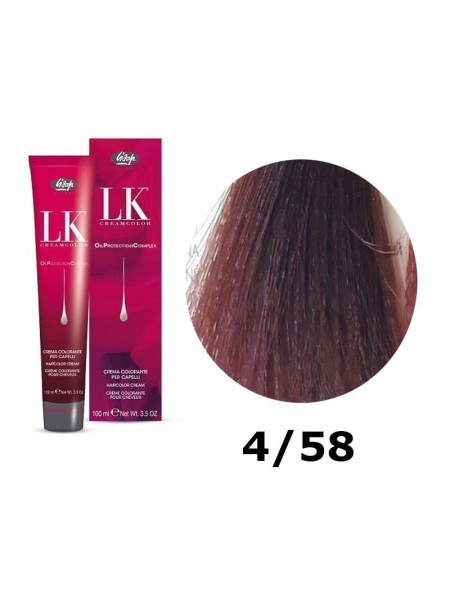 FARBA DO WŁOSÓW LK OPC 4/58 CZERWONY FIOLETOWY KASZTAN LISAP 100 ML