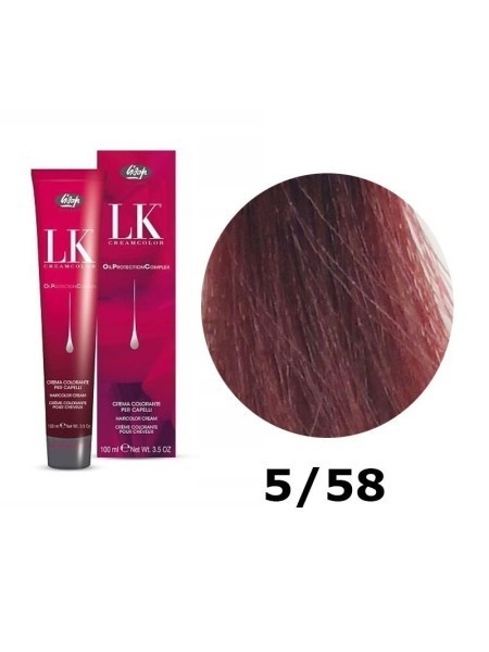 FARBA DO WŁOSÓW LK OPC 5/58 CZERWONY FIOLETOWY JASNY KASZTAN LISAP 100 ML