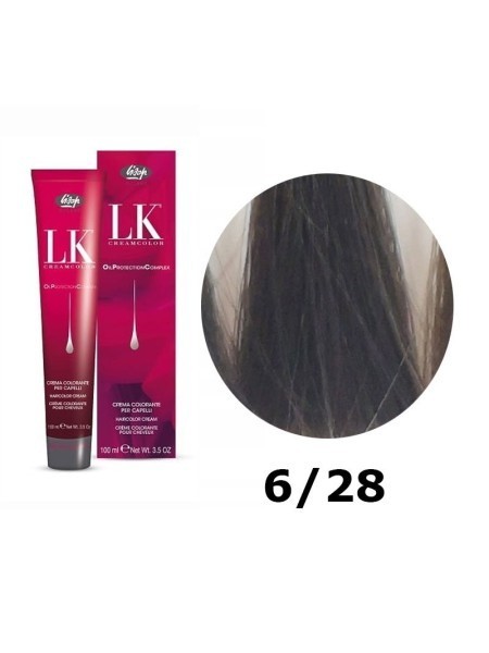 FARBA DO WŁOSÓW LK OPC 6/28 PERŁOWY POPIELATY CIEMNY BLOND LISAP 100ML