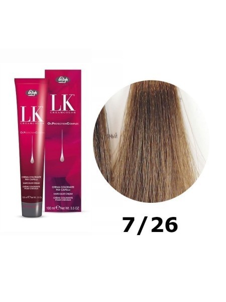 FARBA DO WŁOSÓW LK OPC 7/26 POPIELATY MIEDZIANY BLOND LISAP 100ML