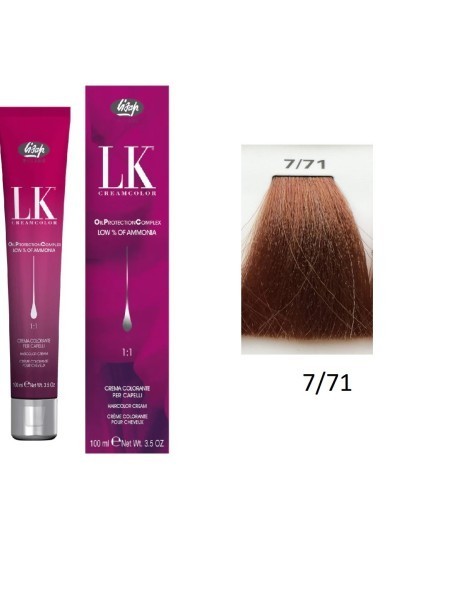 FARBA DO WŁOSÓW LK OPC 7/71 ŚREDNI BEŻOWY POPIELATY BLOND LISAP 100 ML