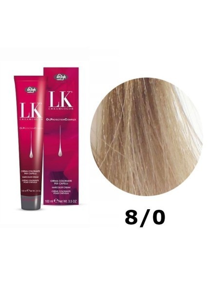 FARBA DO WŁOSÓW LK OPC 8/0 JASNY BLOND LISAP 100ML