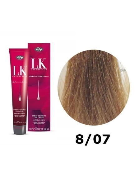 FARBA DO WŁOSÓW LK OPC 8/07 TROPIKALNY JASNY BLOND LISAP 100 ML