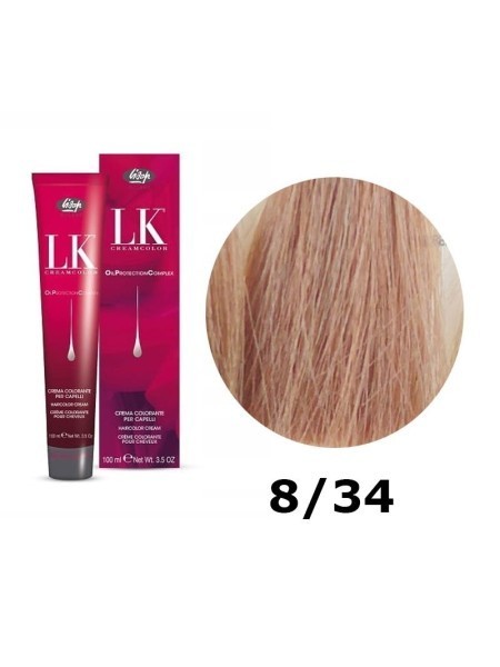 FARBA DO WŁOSÓW LK OPC 8/34 JASNOZŁOTY MAHONIOWY BLOND LISAP 100ML