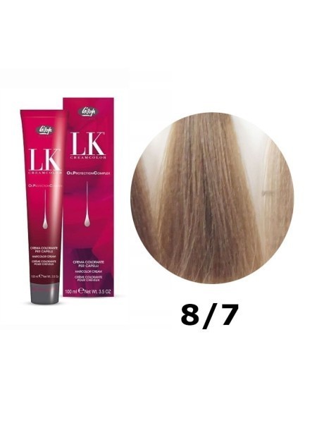 FARBA DO WŁOSÓW LK OPC 8/7 BEŻOWY JASNY BLOND LISAP 100ML