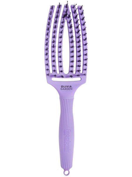 SZCZOTKA FINGERBRUSH boar&nylon MEDIUM GRAPE SODA FIOLETOWA OLIVIA GARDEN