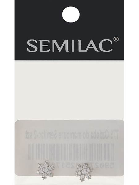 OZDOBA DO MANICURE 779 SREBRNE ŚNIEŻYNKI 2SZT. SEMILAC 2