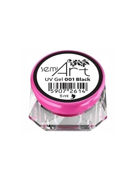 ŻEL DO ZDOBIEŃ SEMI ART UV GEL 001 CZARNY SEMILAC 2
