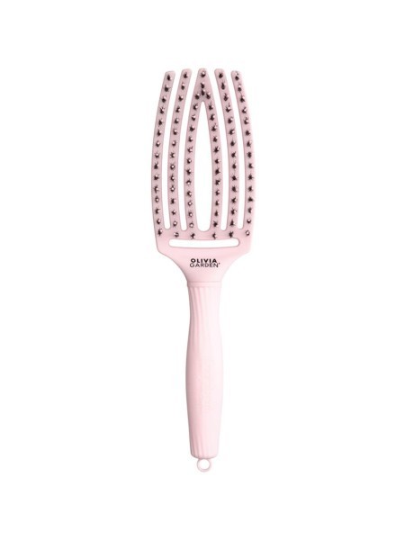 SZCZOTKA FINGERBRUSH boar&nylon MEDIUM PASTEL PINK OLIVIA GARDEN