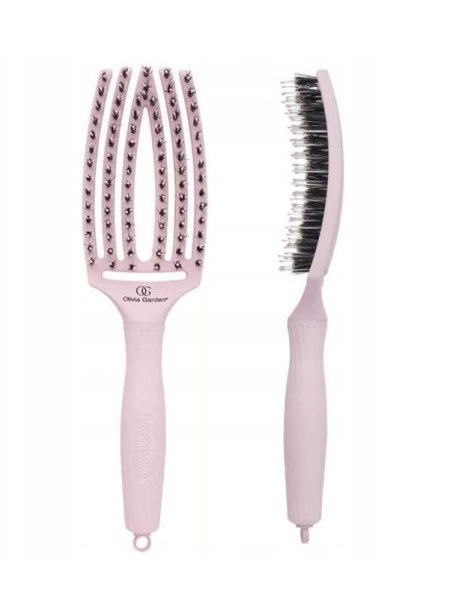 SZCZOTKA FINGERBRUSH boar&nylon MEDIUM PASTEL PINK OLIVIA GARDEN