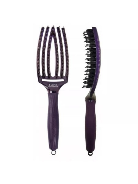 SZCZOTKA FINGERBRUSH boar&nylon MEDIUM VIOLET AMETHYST OLIVIA GARDEN