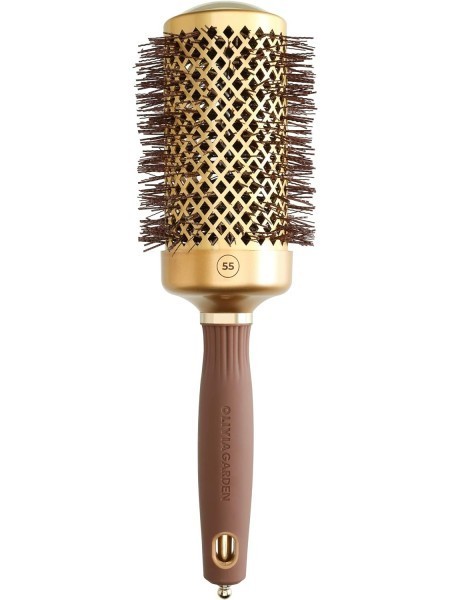 SZCZOTKA OLIVIA GARDEN EXPERT BLOWOUT SHINE WAVY BRISTLES GOLD&BROWN 55 MM