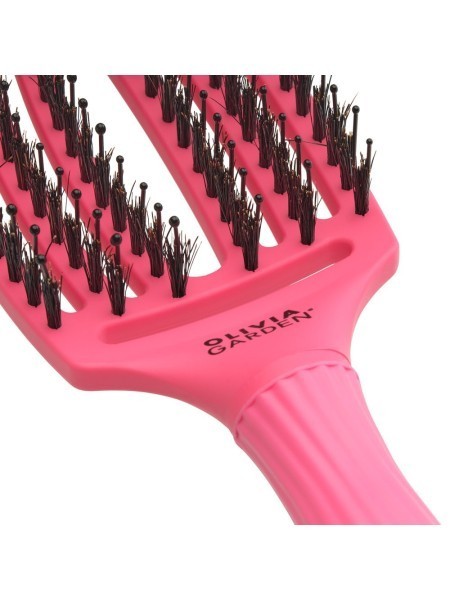 SZCZOTKA FINGERBRUSH boar&nylon MEDIUM HOT PINK OLIVIA GARDEN