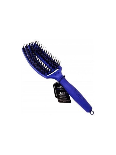 SZCZOTKA FINGERBRUSH boar&nylon MEDIUM BLUE JEANS OLIVIA GARDEN