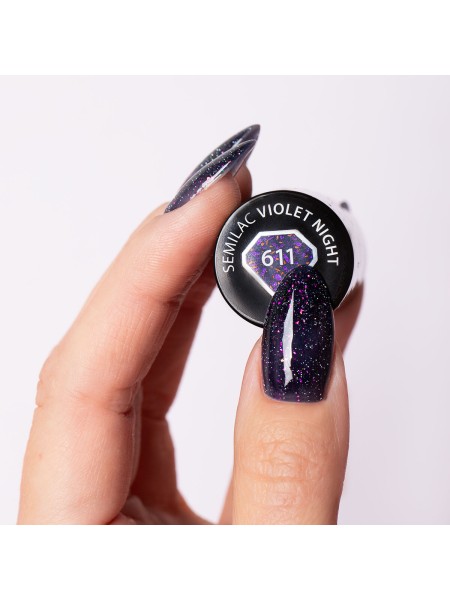 LAKIER HYBRYDOWY 611 VIOLET NIGHT 7ML SEMILAC