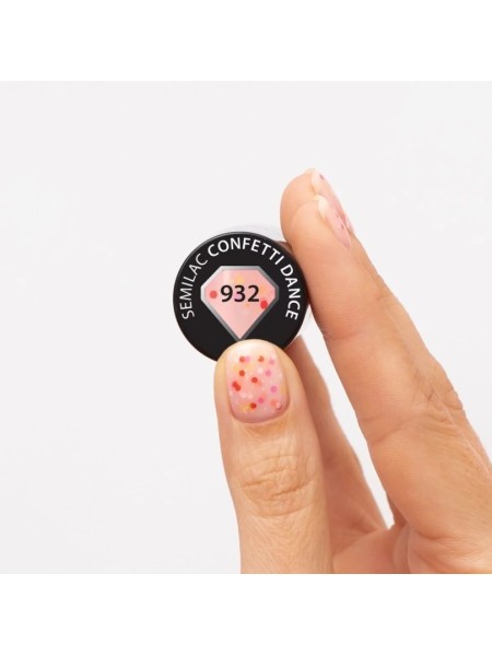 LAKIER HYBRYDOWY 932 CONFETTI DANCE 7ML SEMILAC 2