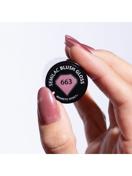 LAKIER HYBRYDOWY 663 BLUSH GLOSS 7ML SEMILAC 2