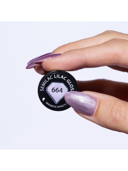 LAKIER HYBRYDOWY 664 LILAC GLOSS 7ML SEMILAC