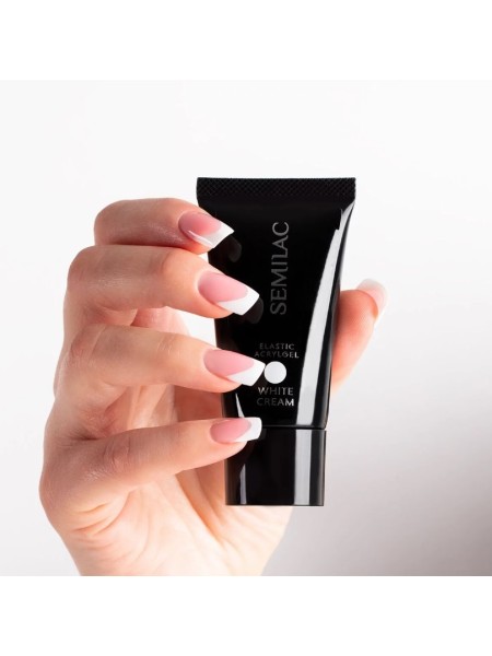 AKRYLOŻEL ELASTIC ACRYLGEL WHITE CREAM SEMILAC 30G 2