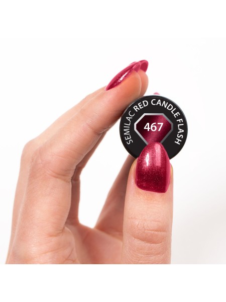 LAKIER HYBRYDOWY 467 RED CANDLE FLASH SEMILAC 7ML 2