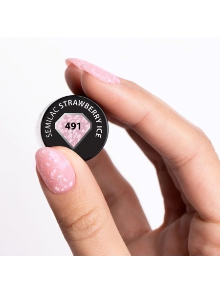 LAKIER HYBRYDOWY 491 STRAWBERRY ICE SEMILAC 7ML 2