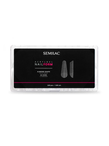 SZABLONY DO PRZEDŁUŻANIA ACRYLGEL NAIL FORM ALMOND 120SZT SEMILAC
