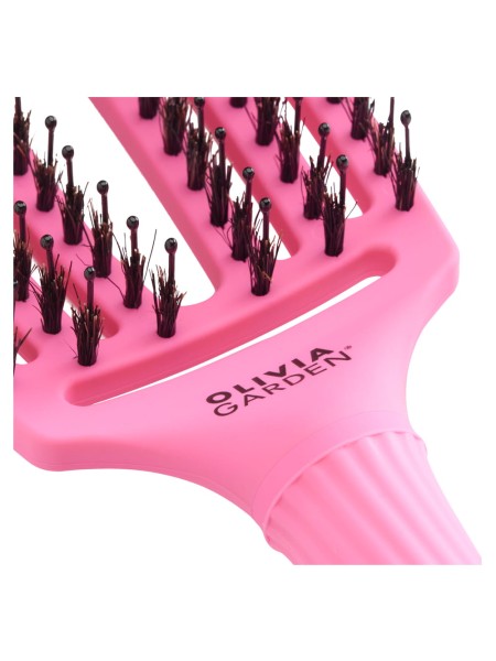 SZCZOTKA FINGERBRUSH boar&nylon MEDIUM BUBBLE PINK OLIVIA GARDEN